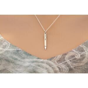 Sterling Silver No 2 Pencil Charm - Hobby Charms Necklace